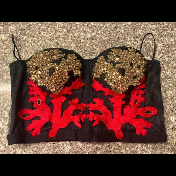 Alexander McQueen Coral Embroidered Bustier Corset